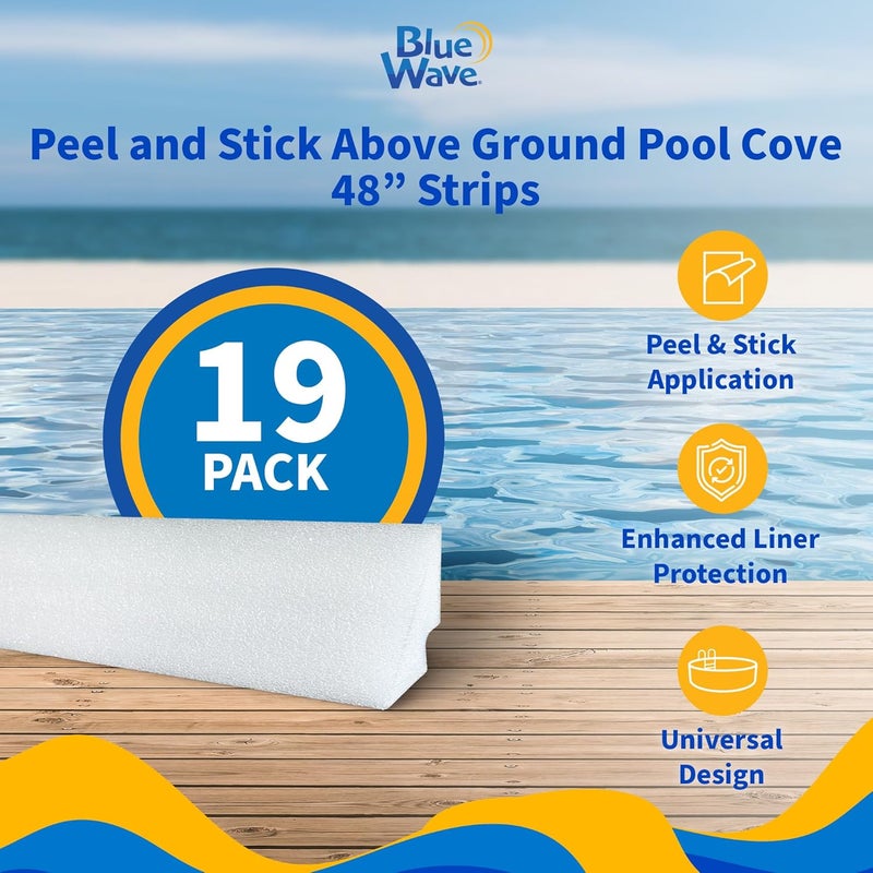 Blue Wave 48-inch Peel and Stick Above Ground Pool Cove Foam, 19 Pack – Liner Protection & Floor Support – Made of High-Density Waterproof Foam – Easy to Install Above Ground Pool Accessories - Image 2